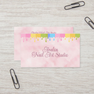Pink Watercolor Nair Art Studio Business Card