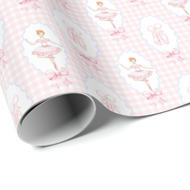 Pink Watercolor Nutcracker Christmas Wrapping Pape Paper (Roll Corner)