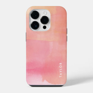 Pink Watercolor Ombre Name iPhone 14 Pro Case