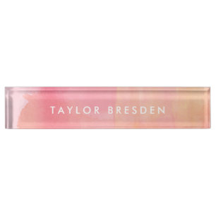 Pink Watercolor Ombre Name Nameplate