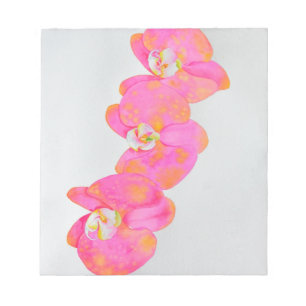 Pink watercolor Orchid painting Notepad