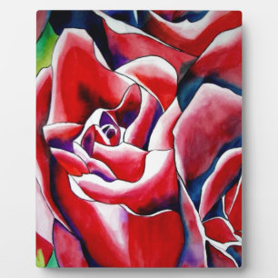 Pink watercolor original art roses plaque