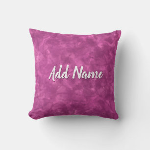 Pink Watercolor Painting Custom Name Cushion