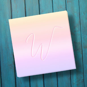 Pink watercolor pastel typography chic monogram  post-it notes