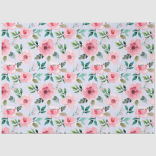 Pink Watercolor peony floral decoupage Tissue Paper
