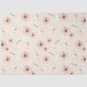 Pink Watercolor peony floral decoupage Tissue Paper