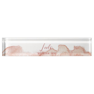 Pink Watercolor Personalised Nameplate