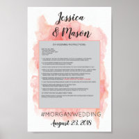 Pink Watercolor Photo Prop Poster Frame