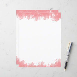 Pink Watercolor plain stationery paper