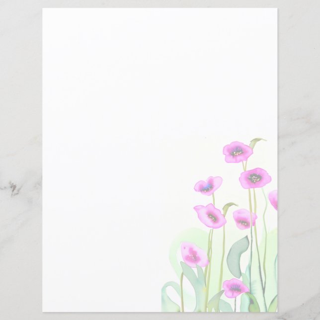 Pink watercolor poppies (Front)