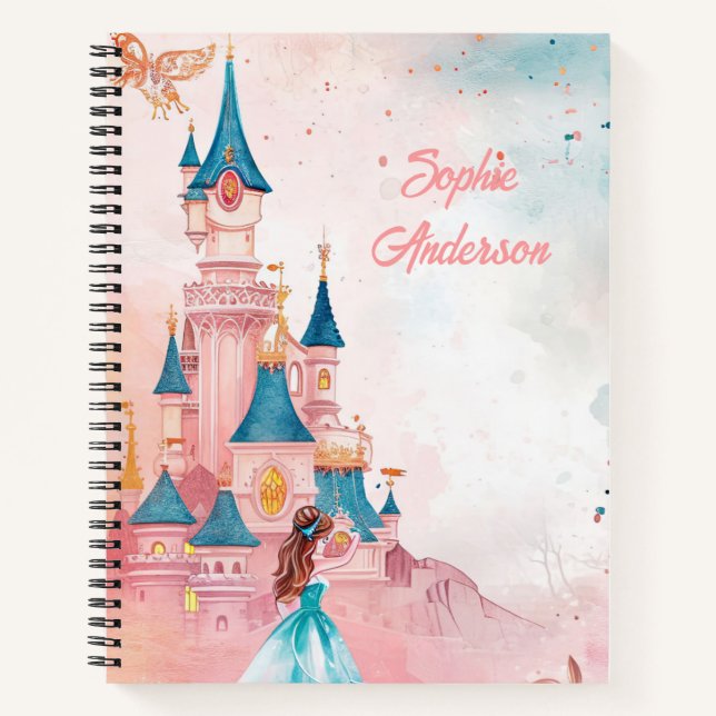 Pink Watercolor Princess Notebook (Front)