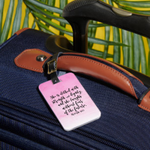 Pink Watercolor Proverbs 31 Christian Womens Bible Luggage Tag
