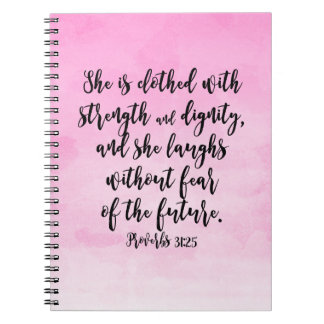 Pink Watercolor Proverbs 31 Christian Womens Bible Notebook