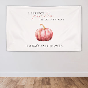 Pink Watercolor Pumpkin Baby Shower Banner