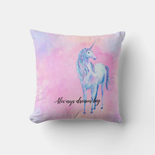 Pink Watercolor Purple Unicorn Cushion