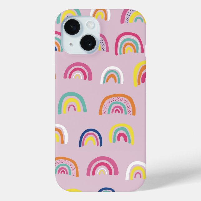 Pink watercolor rainbow Case-Mate iPhone case (Back)