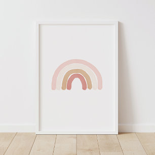 Pink Watercolor Rainbow Nursery Poster