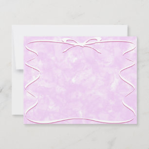 Pink Watercolor Ribbon Drawing Blank Note Card