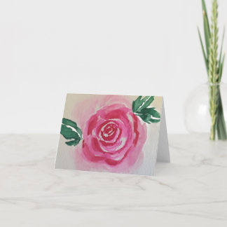 Pink watercolor rose - folded - all occasions card