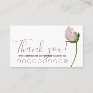 PINK WATERCOLOR ROSE LOYALTY CARD