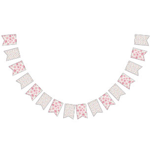 Pink Watercolor Roses bunting banner