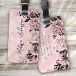 Pink Watercolor Roses Floral Luggage Tag<br><div class="desc">Level up your luggage with our personalised tags</div>