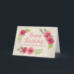 Pink Watercolor Roses Granddaughter Birthday Card<br><div class="desc">Pretty and thoughtful greeting card for granddaughter's birthday with vintage pink watercolor roses and hand lettered style text.</div>