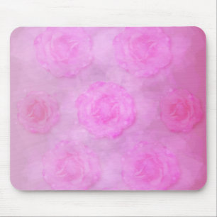 PINK Watercolor roses Mouse Mat