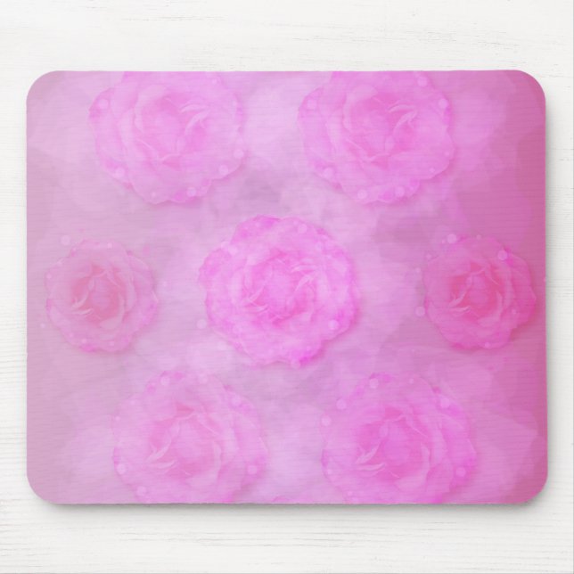 PINK Watercolor roses Mouse Mat (Front)