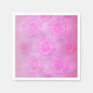 PINK Watercolor roses Napkin