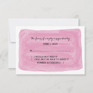Pink Watercolor RSVP Card