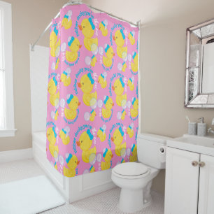 Pink Watercolor Rubber Ducky You're the One Shower Curtain