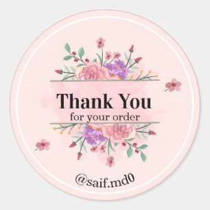 Pink Watercolor   Seller Packaging Stickers 