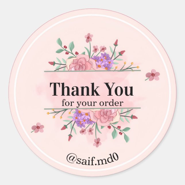 Pink Watercolor | Seller Packaging Stickers  (Front)