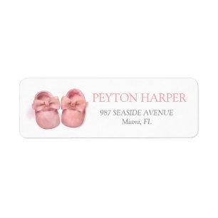 Pink Watercolor Shoes Baby Shower