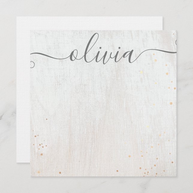 Pink Watercolor Signature Script Note Card (Front/Back)