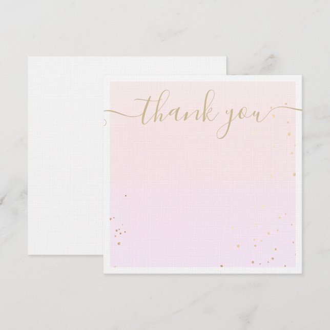 Pink Watercolor Signature Script  Thank You Card (Front/Back)
