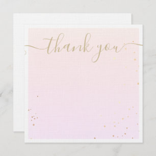 Pink Watercolor Signature Script Thank You Card