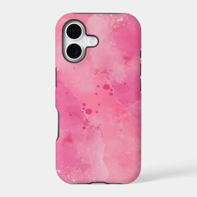 Pink Watercolor Splash Abstract Phone Case (Back)