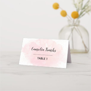 Pink Watercolor Splash Place Card