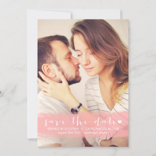 PINK WATERCOLOR SPLASH SAVE THE DATE ANNOUNCEMENT