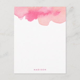 Pink Watercolor Splash Thank You Notes Invitation