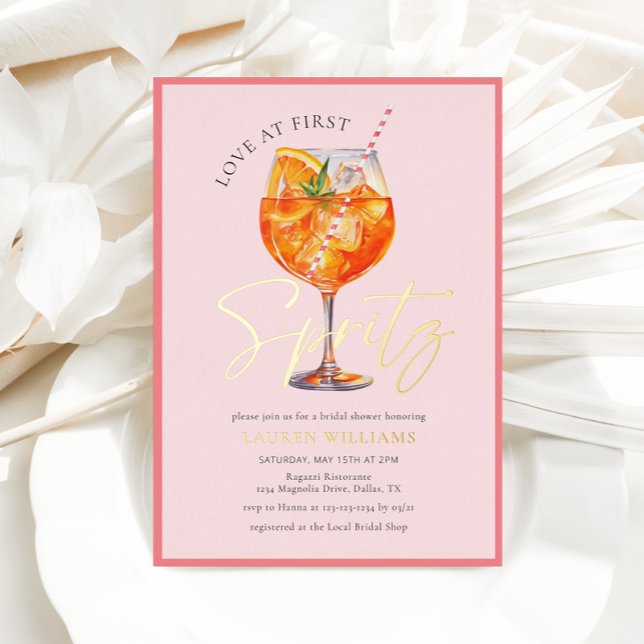 Pink Watercolor Spritz Cocktail Bridal Shower (Creator Uploaded)