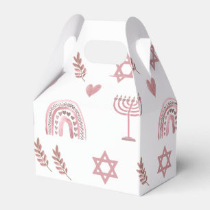 Pink Watercolor Star of David Hanukkah  Favour Box