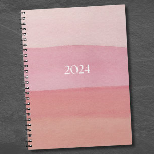 Pink Watercolor Stripe Notebook