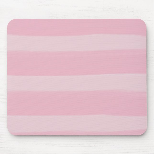 Pink Watercolor Stripes Mouse Mat (Front)