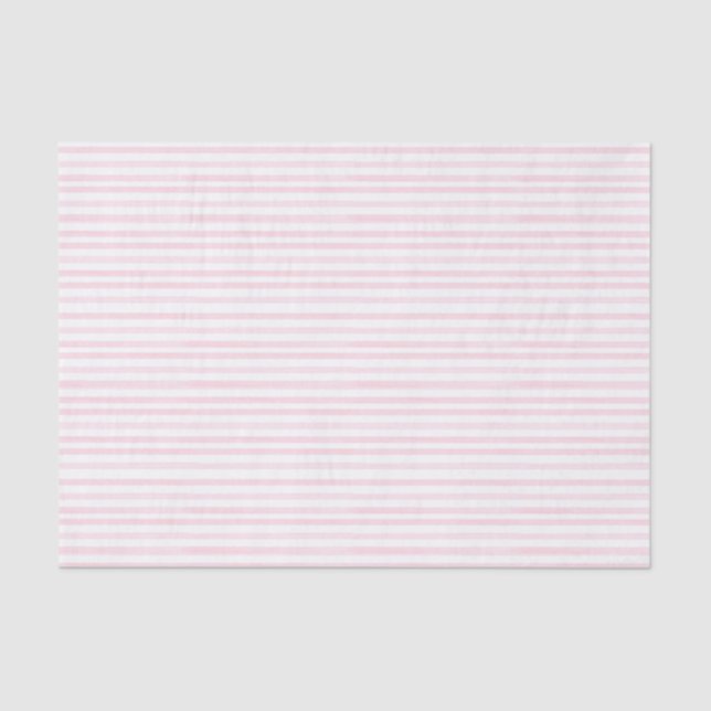 Pink Watercolor Stripes Tissue Paper (Front)
