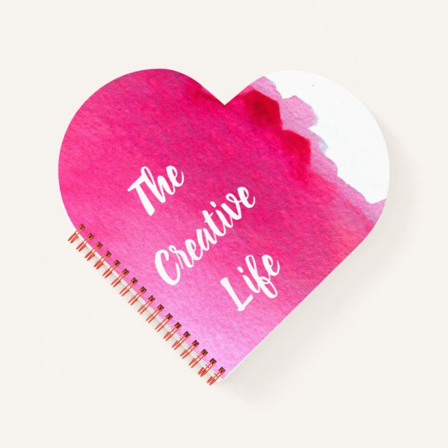 Pink watercolor the creative life quotation notebook (Front)