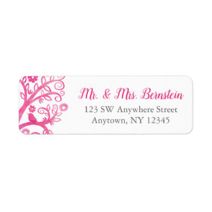 Pink Watercolor Tree of Life Return Address