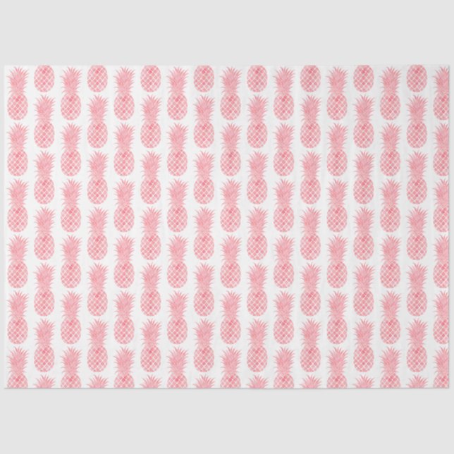 Pink Watercolor Tropical Pineapple Tissue Paper (Front)